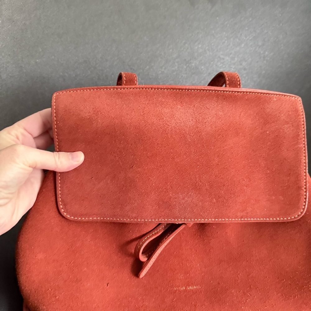 Mansur Gavriel Soft Suede Brick Brown Lady Bag Gold Hardware - Picture 7 of 16